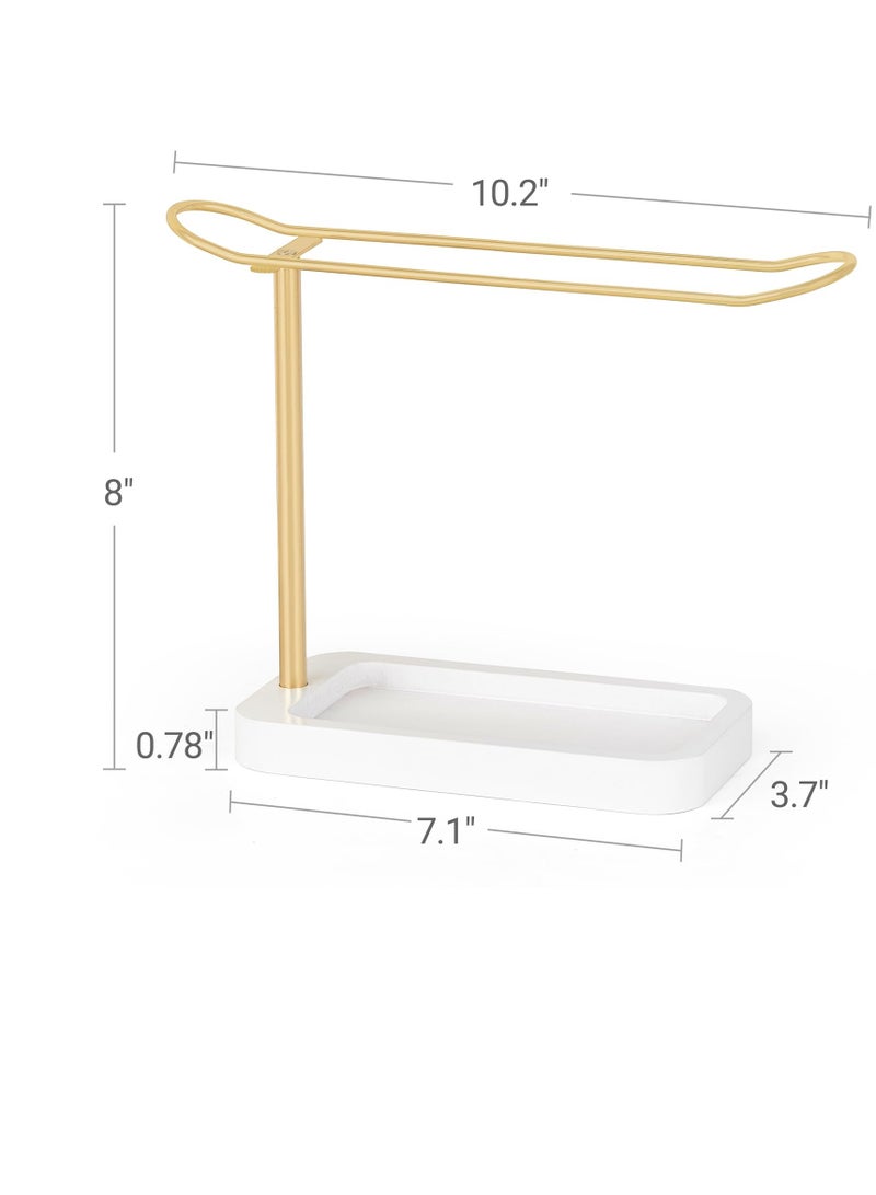 SYOSI حامل رباط الرأس من المعدن منظم لتخزين ملحقات الشعر ديكور غرفة النوم عرض لرباطات الشعر وأربطة المعصم للنساء والفتيات - Image 4