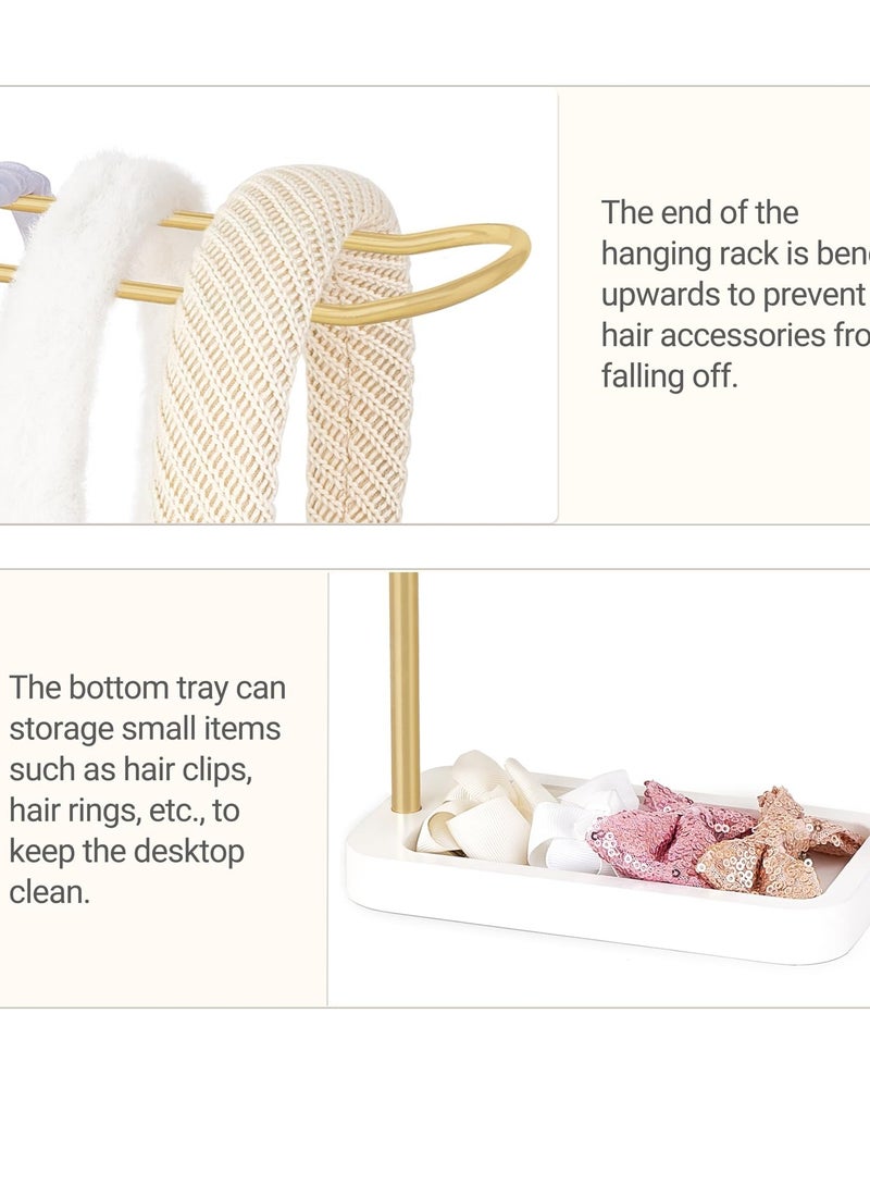 SYOSI حامل رباط الرأس من المعدن منظم لتخزين ملحقات الشعر ديكور غرفة النوم عرض لرباطات الشعر وأربطة المعصم للنساء والفتيات - Image 5