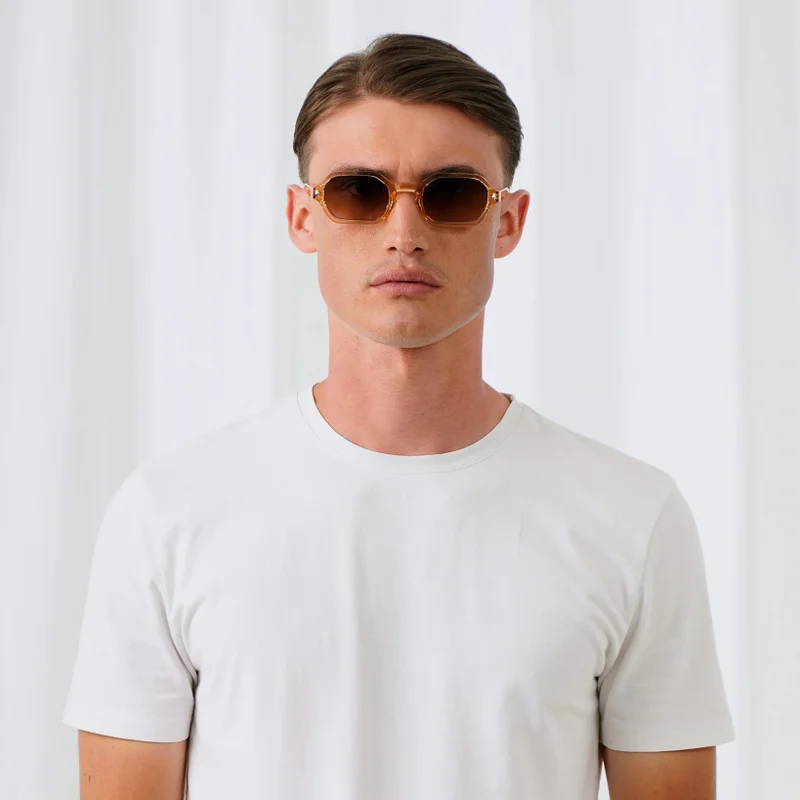 Explicit Poets Explicit Poets Unisex Steph Champagne-Dark Gradient Brown Stylish Sunglasses, 18EP7
