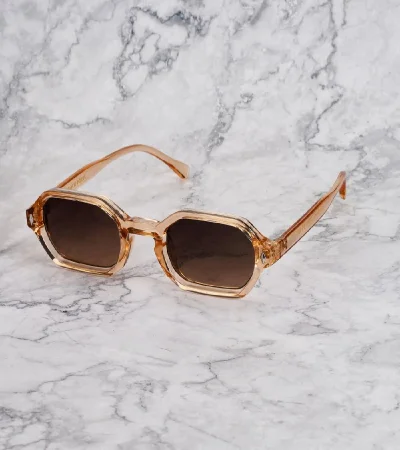 اكسبليست باوتس نظارات شمسية أنيقة للجنسين من إكسبليست بوويتس بتدرج لون شامبين داكن وبني