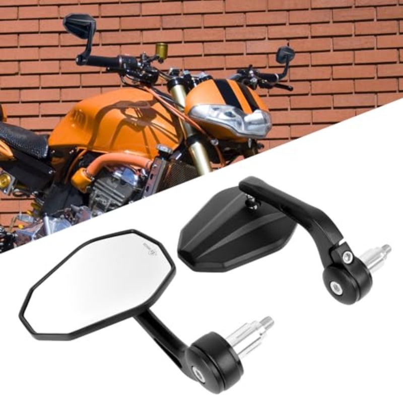 Motorcycle Bar End Mirrors, CNC Aluminum Universal Motorcycle Mirror Fit for 7/8" Handlebars, Compatible with Most Honda Grom, Yamaha, Kawasaki, Ducati, Suzuki and More - Image 1