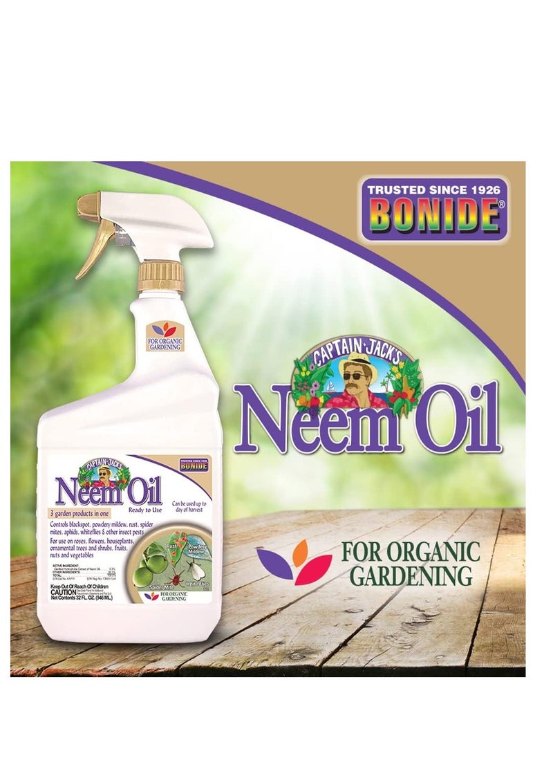 Bonide Bonide Captain Jack's Neem Oil, 32 oz Ready-to-Use Spray, Multi-Purpose Fungicide, Insecticide and Miticide for Organic Gardening  - Image 3
