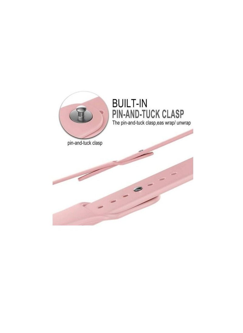Generic - For Apple Watch Series Nike+ Sports Edition 44/45mm- Sport Rubber Bracelet - Sand Pink - Image 1