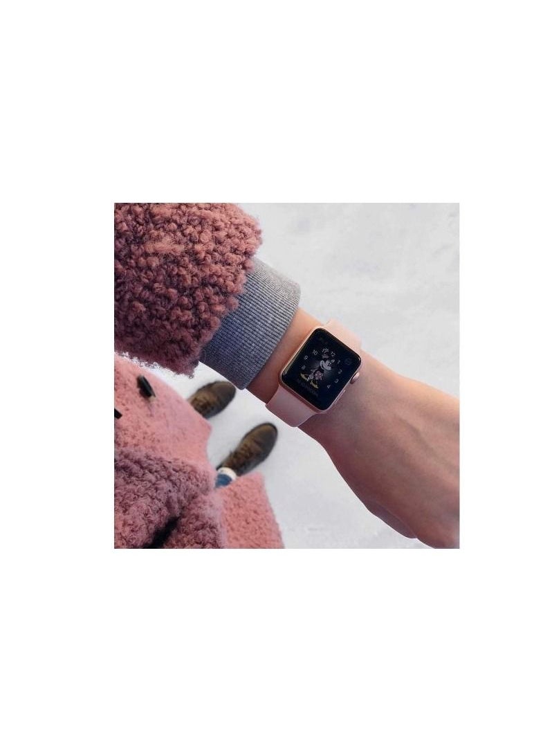 Generic - For Apple Watch Series Nike+ Sports Edition 44/45mm- Sport Rubber Bracelet - Sand Pink - Image 1