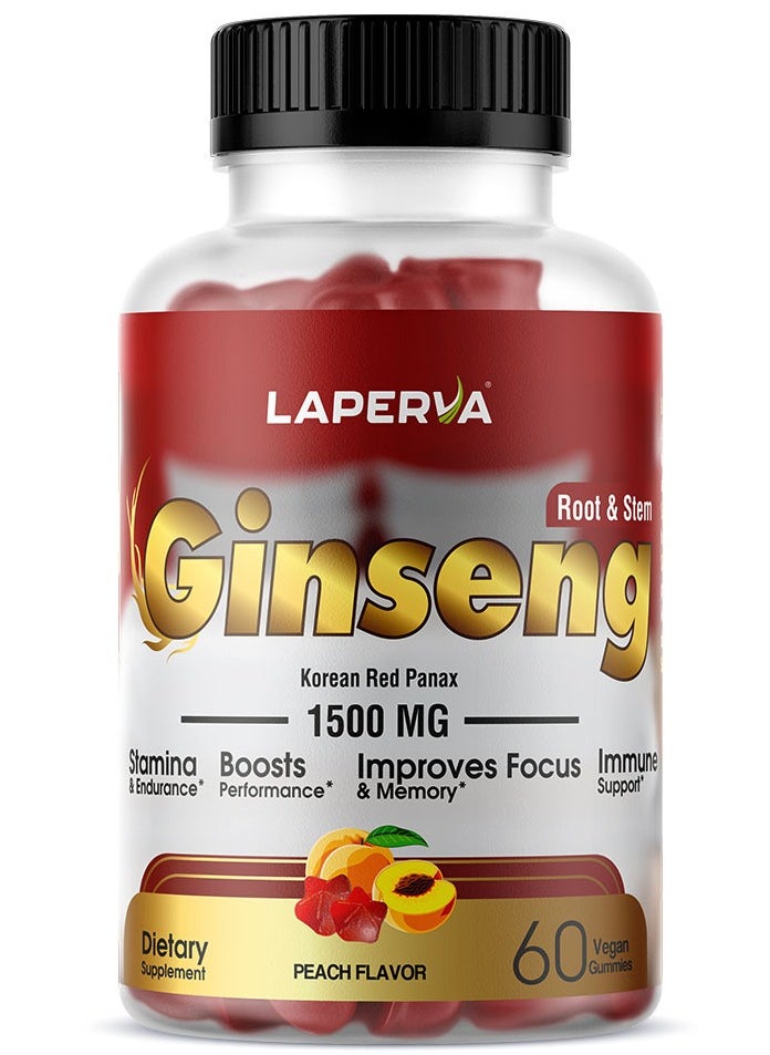 Laperva Laperva Ginseng, 60 Vegetarian Gummies, 1500 mg 