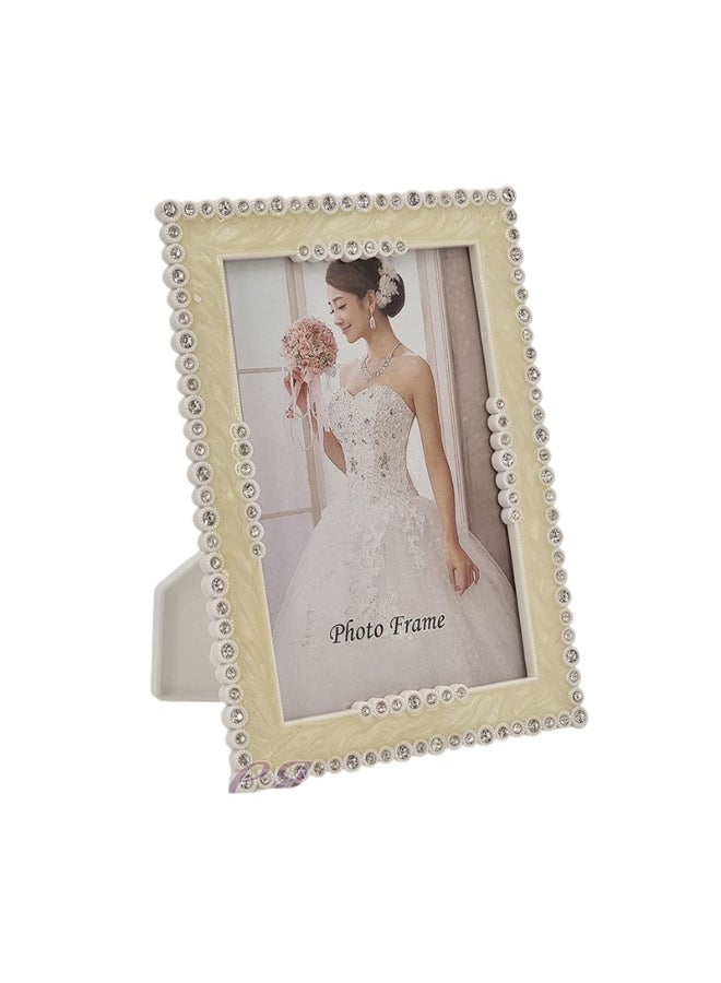 Decorhills Photo Frame Elegant Plastic Picture Frame for Decor, Office, Bedroom, Living Room, and Hallway, Stylish Wall & Tabletop Display for Cherished Memories - Cream - Image 1