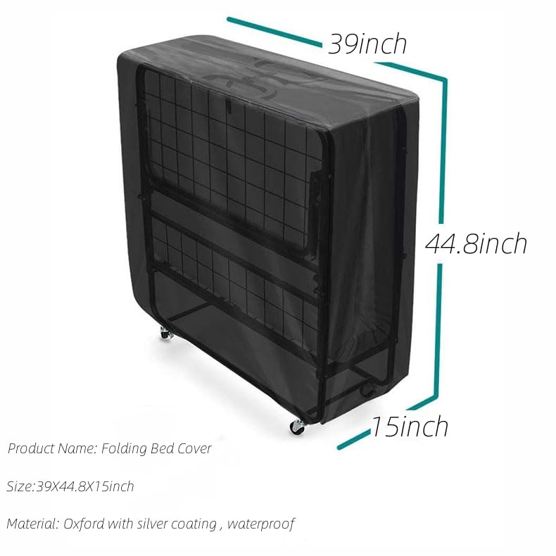 Sanseenia Rollaway Bed Cover Waterproof and Dustproof Folding Bed Storage Cover Portable Universal Fits Twin Size 38Inch Beds L 39L x 15W x 448H - Image 3