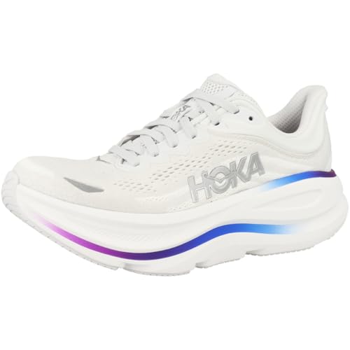 Hoka Women's Bondi 9 Sneaker, Cosmic Grey/White, 7 - Image 4