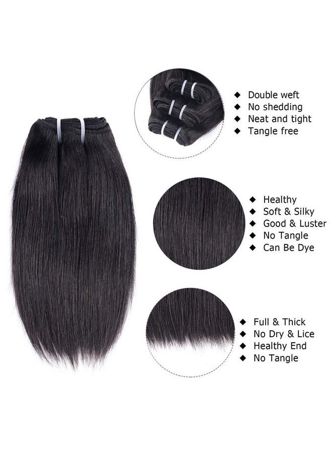 Liang Dian 10 Inch Short Human Hair Bundles Natural Color 4 Bundles 12A Brazilian Virgin Hair 100% Unprocessed Straight Human Hair Bundles(10"10"10"10")  - Image 5