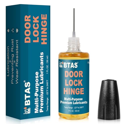 BTAS Door Lock Hinge Lubricant Oil Squeaky Fix Lube for Keyhole with Needle Oiler 1 oz 1 Pcs - Image 1
