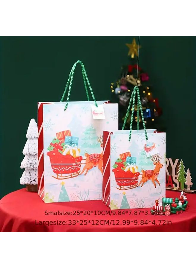Christmas Gift Bag Large Elk Sled Model Trendy Handbag Packaging 12.99x9.84x4.72inch - Image 1