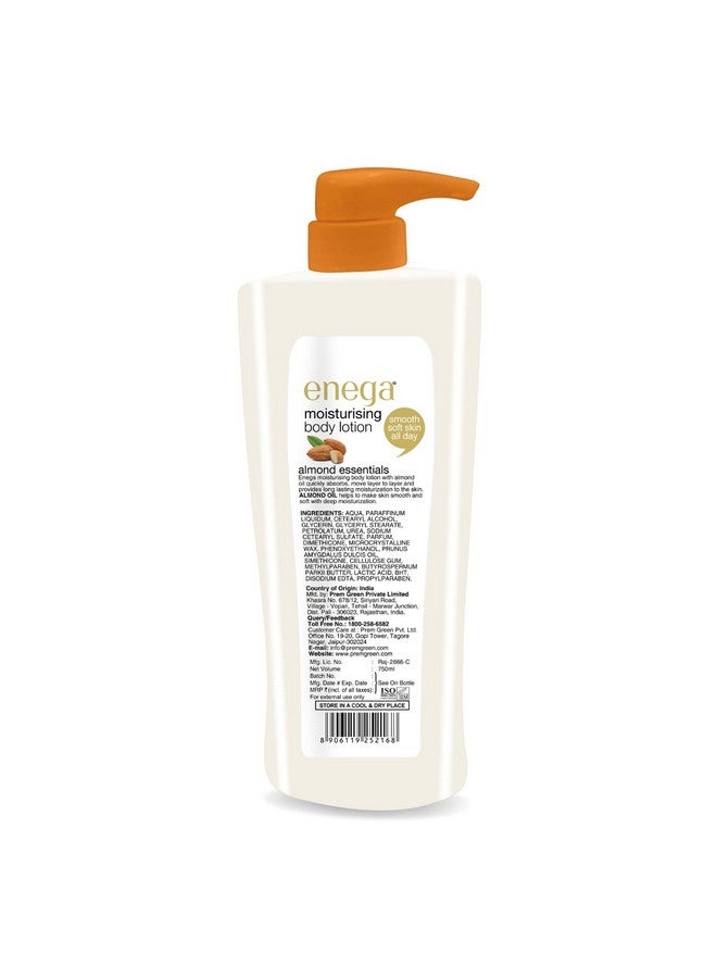 Enega Almond essentials for Dry Skin Non Grassy & Deep Nourish Moisturizing Body Lotion for Men & Women - 750 ML (Pack of 1) - Image 2