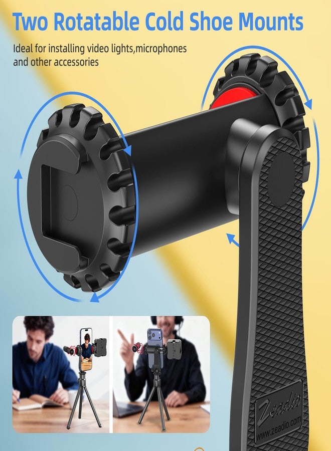 Zeadio Smartphone Tripod Mount Adapter, Cell Phone Tripod Holder Selfie Stick Monopod Adjustable Clamp, Fits for All iPhone and Android Smartphones - Image 4