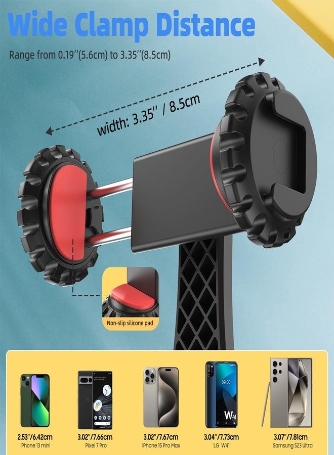Zeadio Smartphone Tripod Mount Adapter, Cell Phone Tripod Holder Selfie Stick Monopod Adjustable Clamp, Fits for All iPhone and Android Smartphones - Image 2