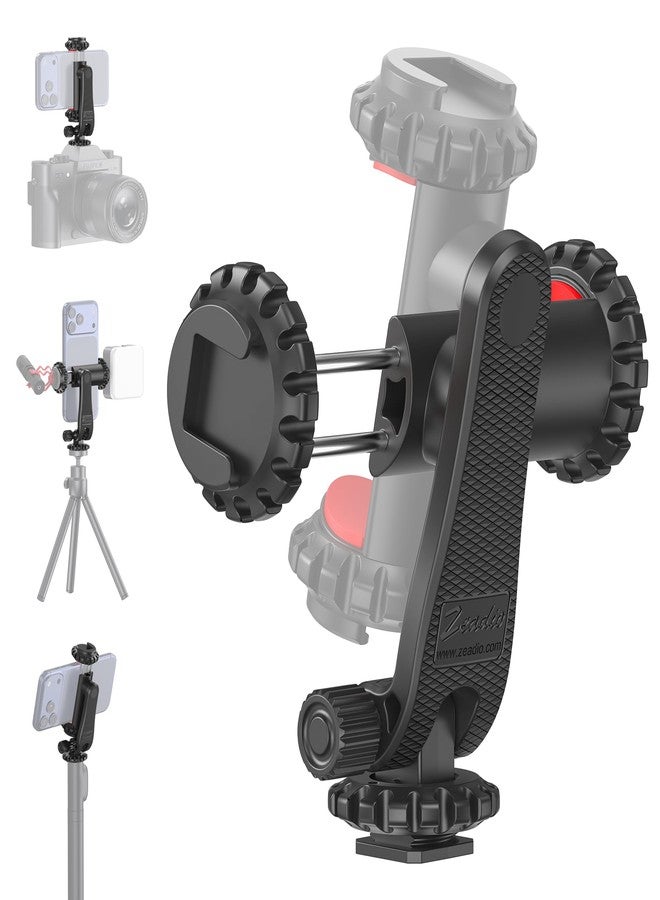 Zeadio Smartphone Tripod Mount Adapter, Cell Phone Tripod Holder Selfie Stick Monopod Adjustable Clamp, Fits for All iPhone and Android Smartphones - Image 1