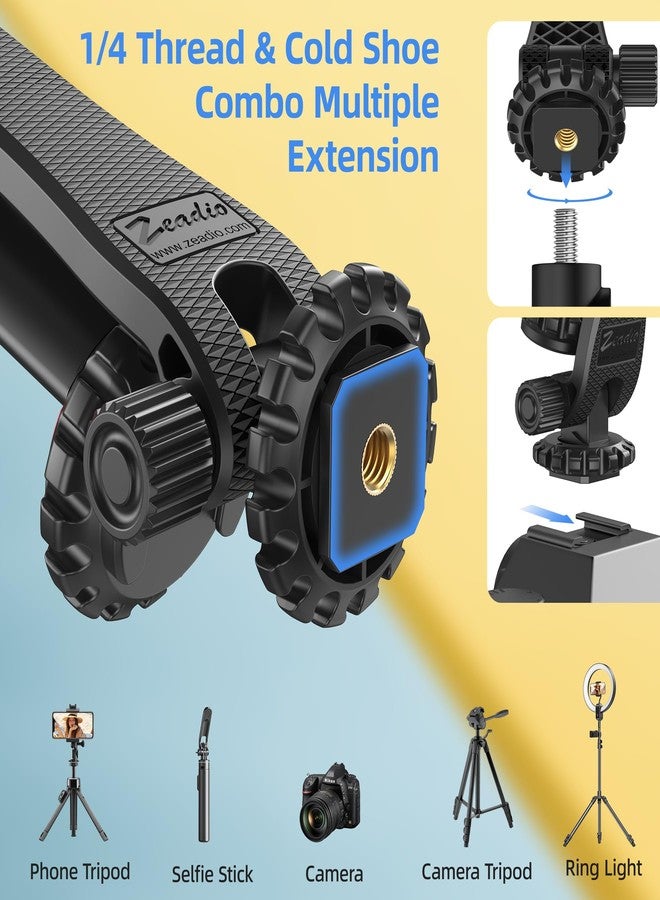 Zeadio Smartphone Tripod Mount Adapter, Cell Phone Tripod Holder Selfie Stick Monopod Adjustable Clamp, Fits for All iPhone and Android Smartphones - Image 3