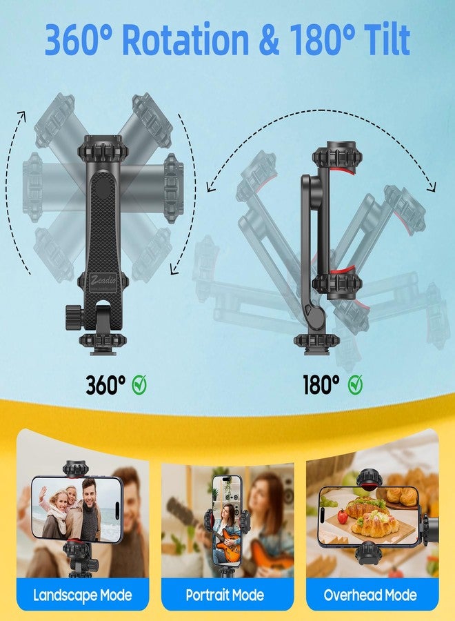 Zeadio Smartphone Tripod Mount Adapter, Cell Phone Tripod Holder Selfie Stick Monopod Adjustable Clamp, Fits for All iPhone and Android Smartphones - Image 5