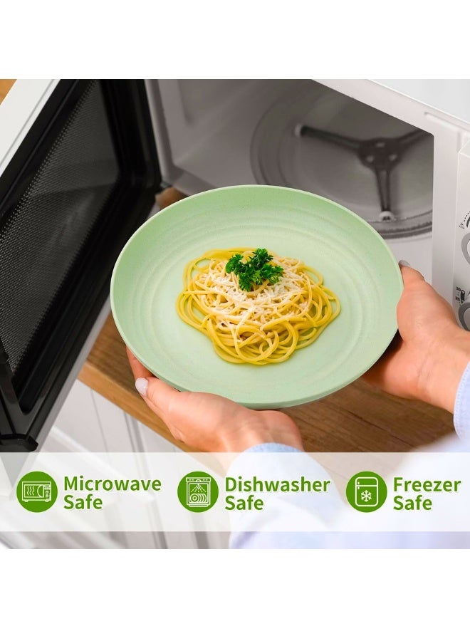 تشيس اب مجموعة أطباق عشاء غير قابلة للكسر من 4 قطع، أطباق من قش القمح قابلة لإعادة الاستخدام، مقاس 9 بوصات، أطباق عشاء خفيفة الوزن غير قابلة للكسر، آمنة للاستخدام في غسالة الأطباق والميكروويف - Image 4