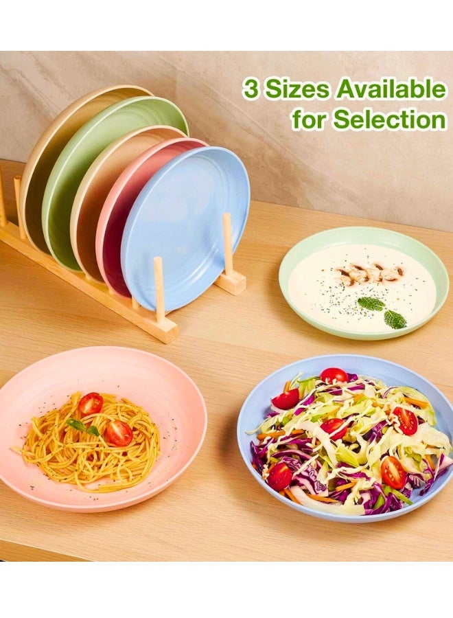 تشيس اب مجموعة أطباق عشاء غير قابلة للكسر من 4 قطع، أطباق من قش القمح قابلة لإعادة الاستخدام، مقاس 9 بوصات، أطباق عشاء خفيفة الوزن غير قابلة للكسر، آمنة للاستخدام في غسالة الأطباق والميكروويف - Image 3