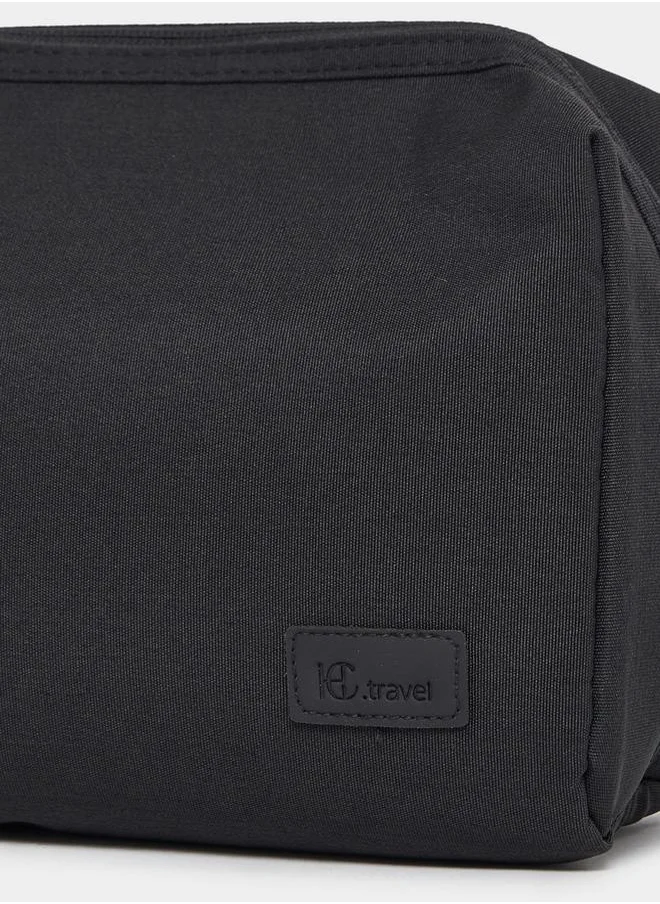 Styli Patch Detail Zip Closure Wash Bag