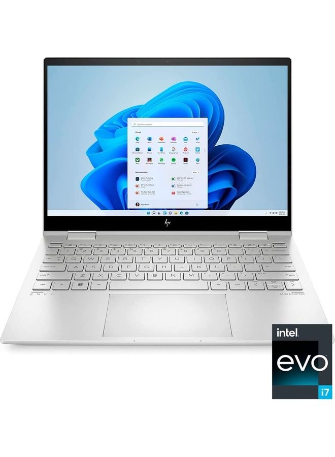 HP كمبيوتر محمول Envy x360 13-BF0013DX بشاشة تعمل باللمس مقاس 13.3 بوصة، ومعالج Core i7-1250U/ذاكرة الوصول العشوائي 8 جيجابايت/محرك أقراص SSD سعة 512 جيجابايت/بطاقة رسومات Intel Iris Xe/نظام التشغيل Windows 11 Home - Image 2