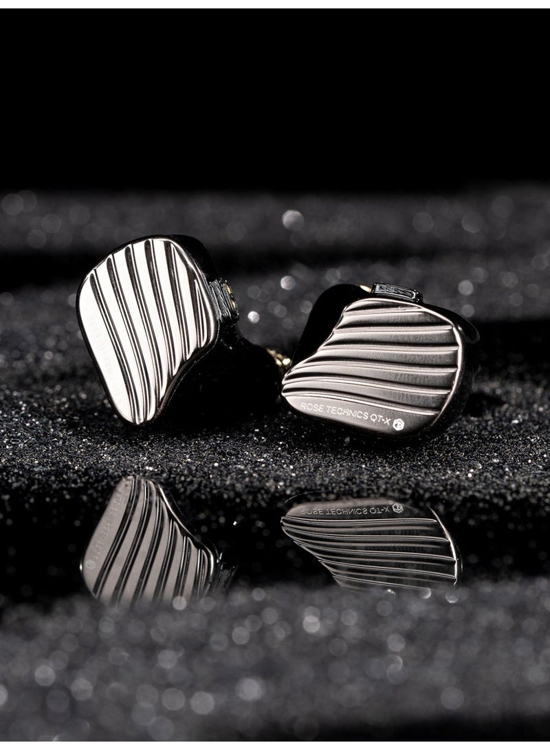 ROSESELSA QT-X Flagship Hybrid IEM Earphones, 1DD + 6BA HiFi In-Ear Monitors With ESS9039 USB-C DAC, Studio-Grade Wired Audiophile Earphones, CNC Metal Shell, Detachable 0.78mm 2Pin Cable, Silver - Image 2