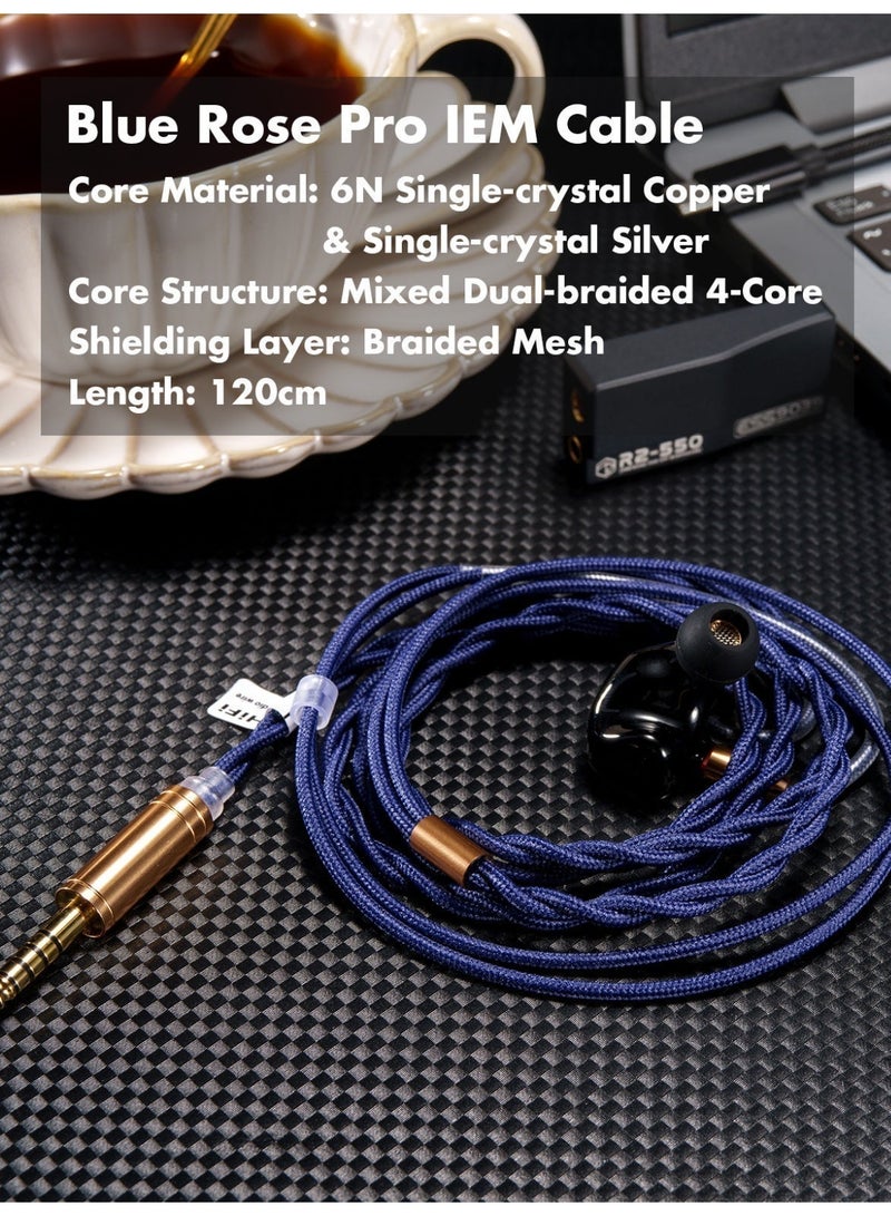 ROSESELSA QT-X Flagship Hybrid IEM Earphones, 1DD + 6BA HiFi In-Ear Monitors With ESS9039 USB-C DAC, Studio-Grade Wired Audiophile Earphones, CNC Metal Shell, Detachable 0.78mm 2Pin Cable, Silver - Image 4