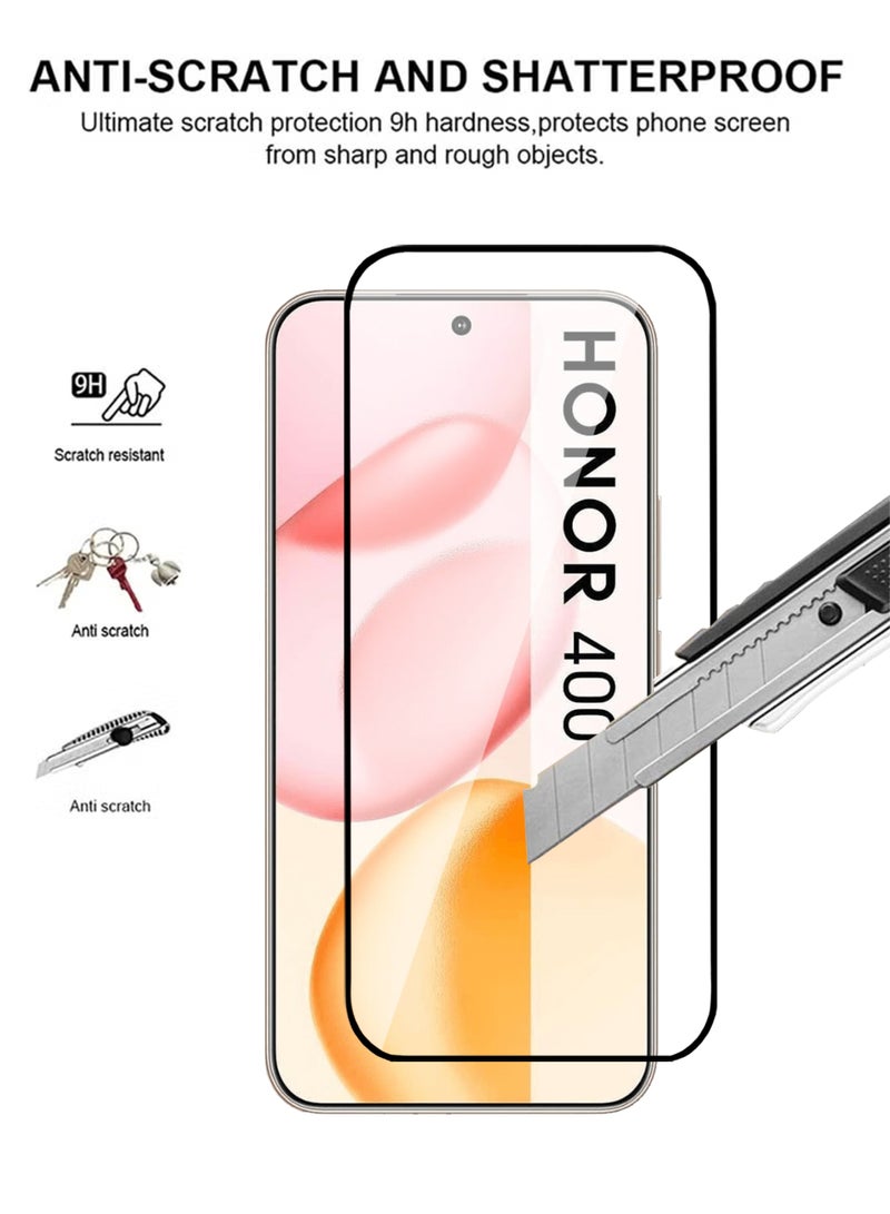 Honor 400 5G Screen Protector 2 Pack - Premium Full Screen Tempered Glass For Honor 400 , High Transparency, Delicate Touch, Anti-Explosion, Smooth Arc Edges, Easy Installation - Image 3