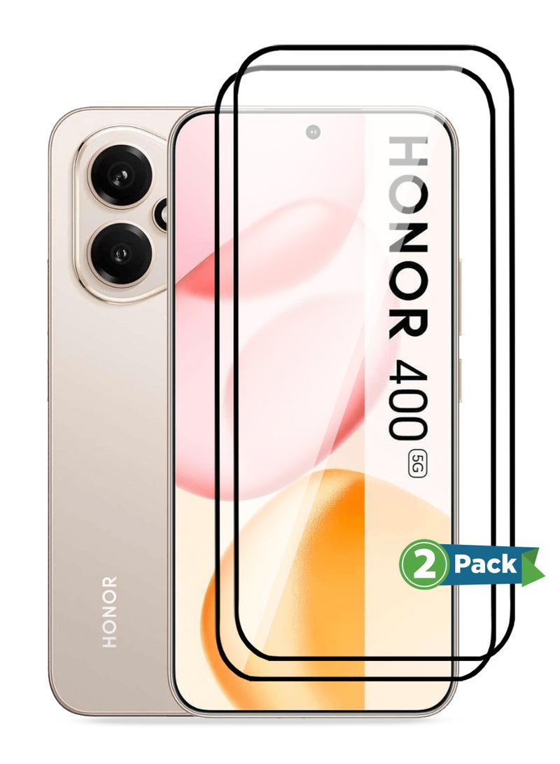 Honor 400 5G Screen Protector 2 Pack - Premium Full Screen Tempered Glass For Honor 400 , High Transparency, Delicate Touch, Anti-Explosion, Smooth Arc Edges, Easy Installation - Image 1