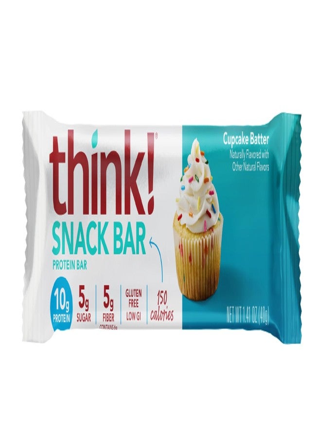 think! Protein Bars with Chicory Root for Fiber, Digestive Support, Gluten Free with Whey Protein Isolate, Cupcake Batter, Snack Bars without Artificial Sweeteners, 1.4 Oz (10 Count) - Image 3