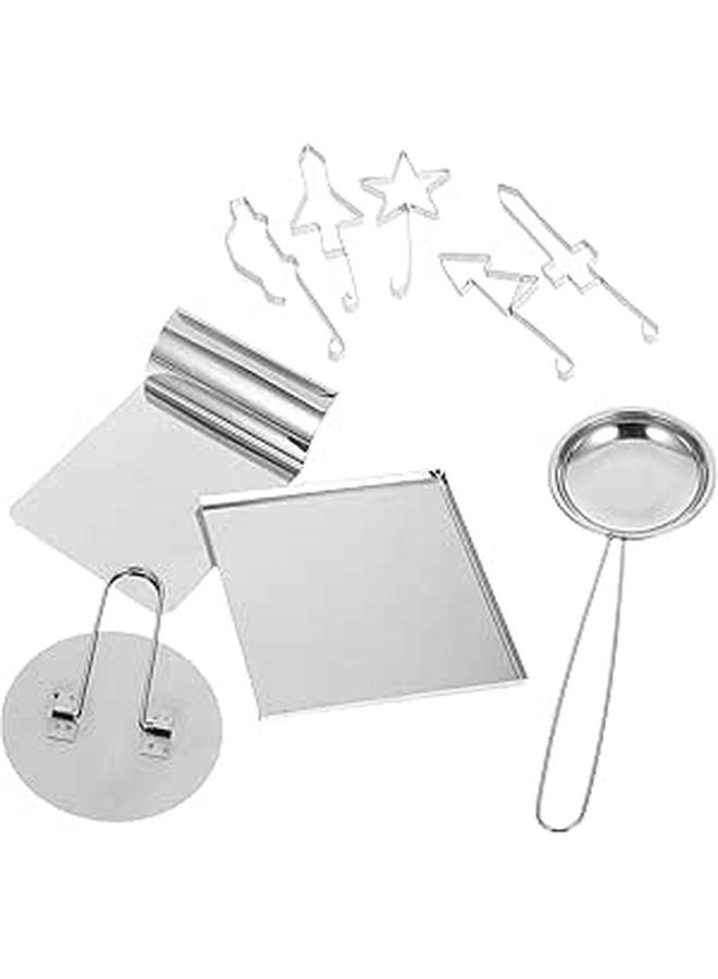9Pcs Stainless Steel Cookie Cutters And Egg Tart Molds Set For Baking DIY Desserts Colorful Box - Image 1