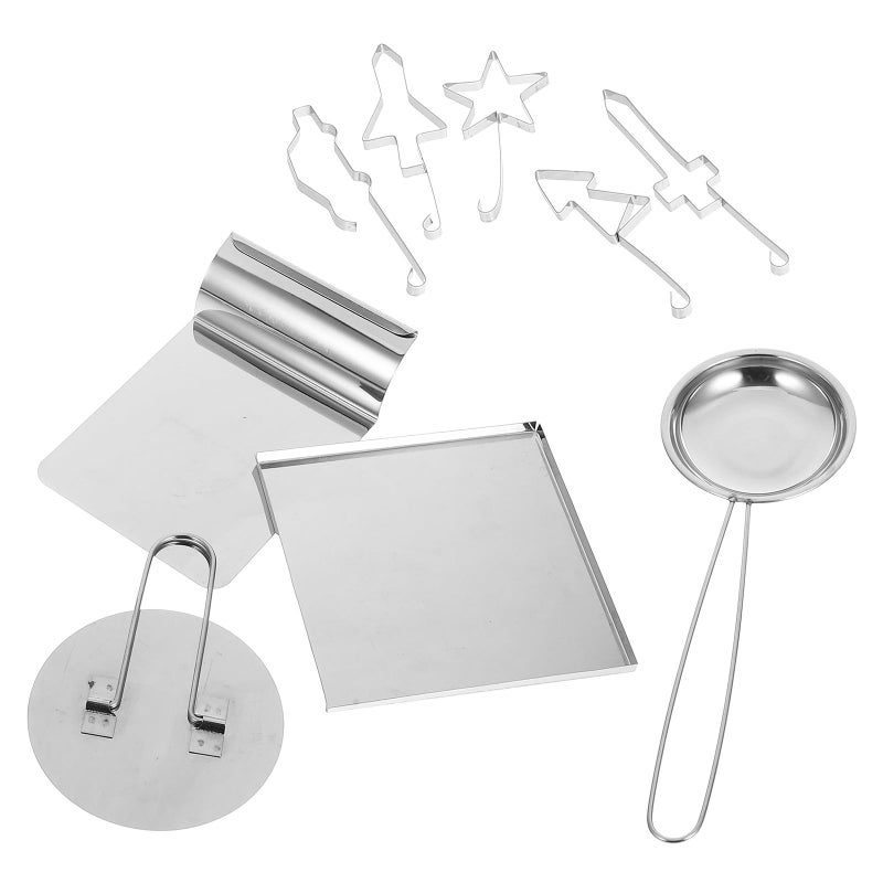 9Pcs Stainless Steel Cookie Cutters And Egg Tart Molds Set For Baking DIY Desserts Colorful Box - Image 2