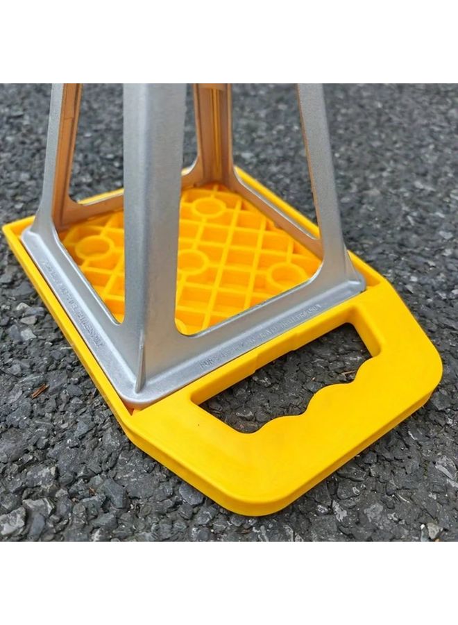 العربية: أربع قطع صفراء من وسادة رصيف مستقرة مع حبل محمول ومصدات عجلات من البولي بروبيلين المقاوم للأشعة فوق البنفسجية - Image 5