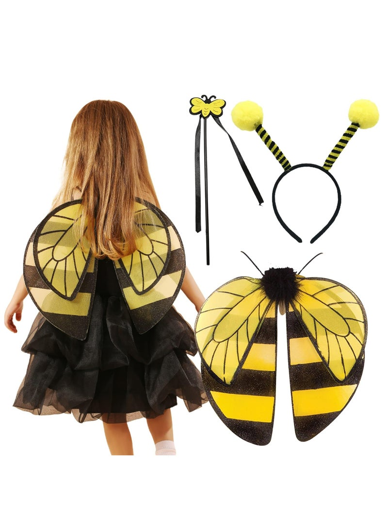 Generic - Bumble Bee Costume for Kids,Bumblebee Dress Up for Party Supplies with Wings and Headband Carnival Costume Stage Performance, Role Playing Toddler Girl Boys - Image 1