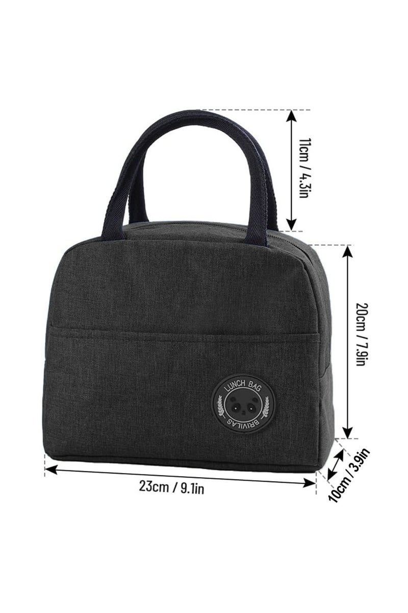 Star Babies Insulated Mini Lunch Bag with 5 Compartment Lunch Box and Fork-Spoon Set- Black - Image 2