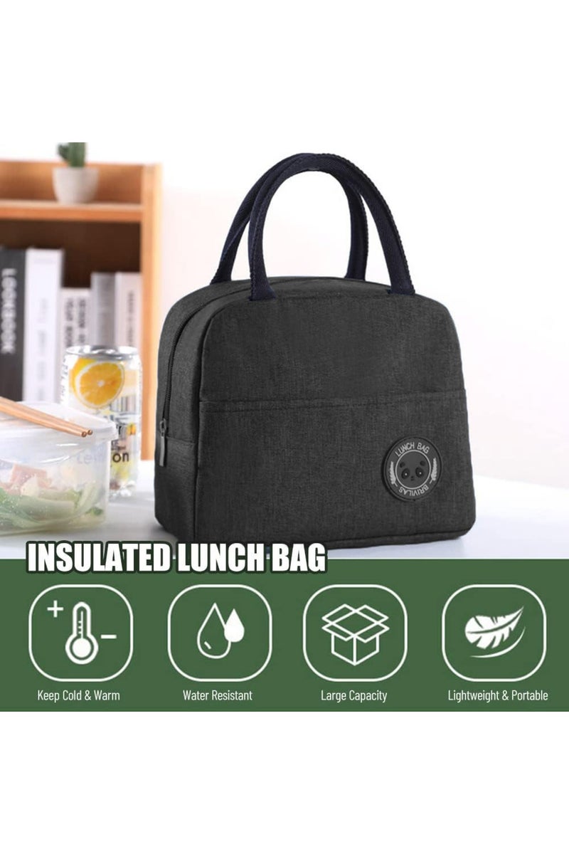 Star Babies Insulated Mini Lunch Bag with 5 Compartment Lunch Box and Fork-Spoon Set- Black - Image 4