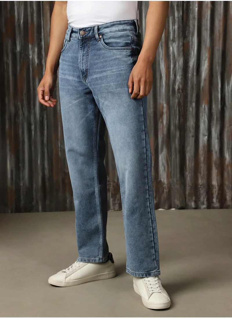 هاي ستار Men's Indigo 100% Cotton Distressed Jeans