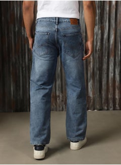 HIGH STAR Men's Indigo 100% Cotton Distressed Jeans  - Image 3
