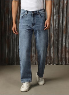 HIGH STAR Men's Indigo 100% Cotton Distressed Jeans  - Image 5