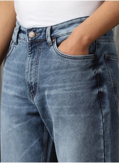HIGH STAR Men's Indigo 100% Cotton Distressed Jeans  - Image 4