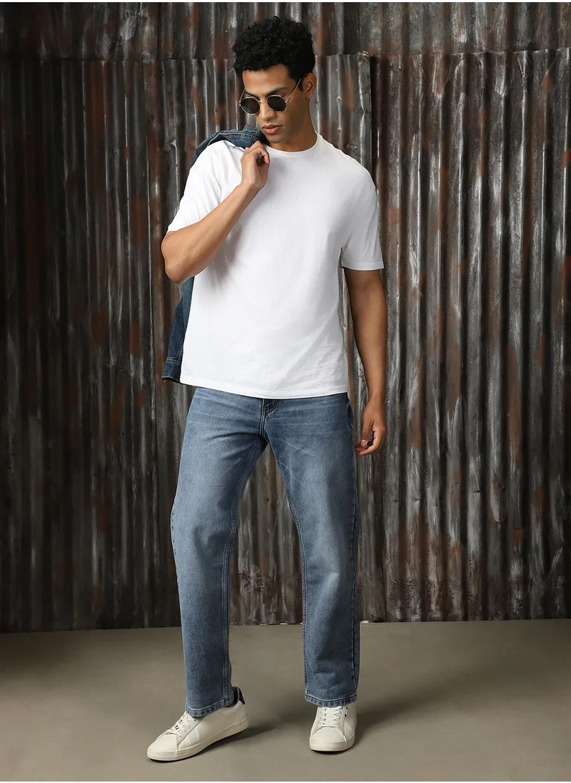 هاي ستار Men's Indigo 100% Cotton Distressed Jeans