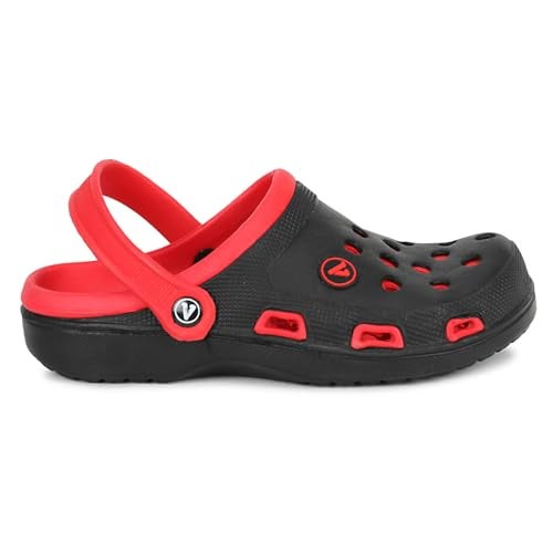 Aqualite AL-631 Slip-On Clogs for Men with Back-Strap Lightweight & Quick Dry, Anti-Skid EVA Sandal for Men Black/Red - Image 3