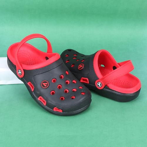 Aqualite AL-631 Slip-On Clogs for Men with Back-Strap Lightweight & Quick Dry, Anti-Skid EVA Sandal for Men Black/Red - Image 2