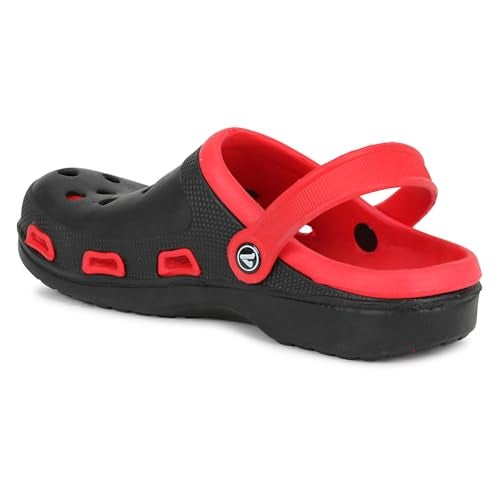 Aqualite AL-631 Slip-On Clogs for Men with Back-Strap Lightweight & Quick Dry, Anti-Skid EVA Sandal for Men Black/Red - Image 5