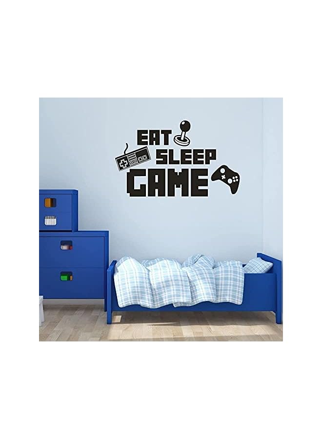 Zaboon English Letter Game Machine Eat Sleep Game Wall Sticker, Black - Image 2