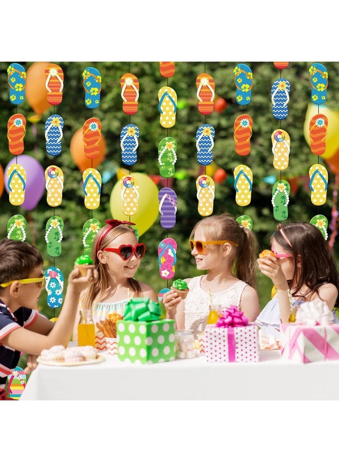 Cindeer Cindeer 12 Pieces Summer Party Hanging Banner Flip Flop Hanging Garland Summer Slippers Hawaii Flip Flop Garland Banner forTropical Beach Pool Birthday Party Supplies  - Image 5