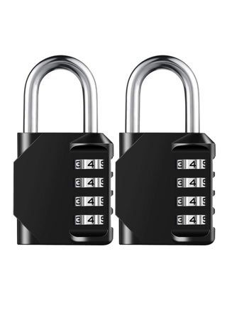 2 Pcs Combination Padlock with 4-Digit Smooth Dial, Heavy Duty Lock Weather Proof Padlock for Gym, School, Garage, Storage, Luggage Lockers (Black) - pzsku/Z5BAF8236F960B9598F85Z/45/_/1730465438/225bde1b-e61c-4b96-954b-8896f243994a