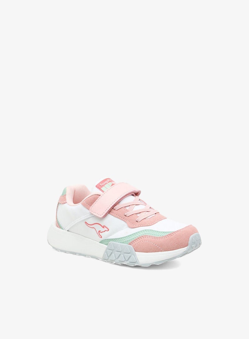 kangaROOS Girls' Colourblock Sports Shoes with Hook and Loop Closure - Image 2