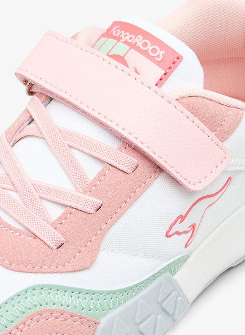kangaROOS Girls' Colourblock Sports Shoes with Hook and Loop Closure - Image 4