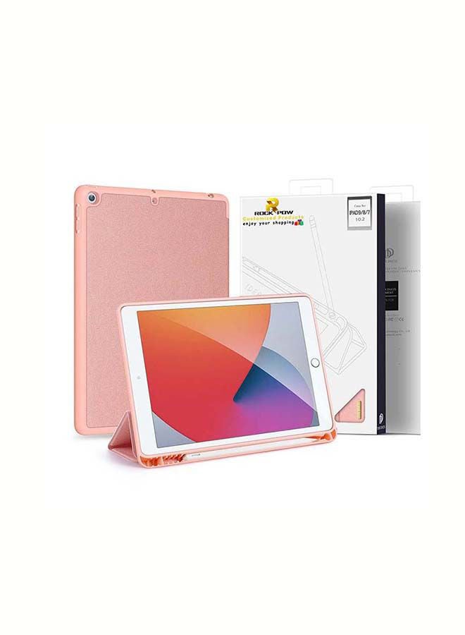 NIBEMINENT Protective Flip Cover For Apple iPad 10.2 inch 9/8/7(2021/2020/2019) with Pencil Holder Pink - Image 1